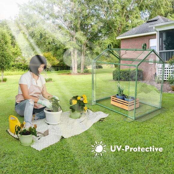 Mini Greenhouse, Indoor Outdoor Plants, Tabletop Portable Roll-up Zipper Door - Picture 6 of 7
